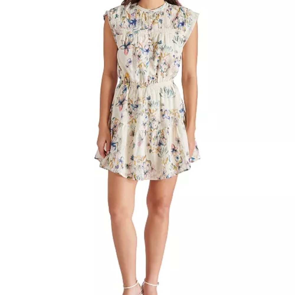 Steve Madden Women's Faith Floral-Print Elastic-Waist Tiered Dress